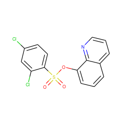 O=S(=O)(Oc1cccc2cccnc12)c1ccc(Cl)cc1Cl ZINC000002060647