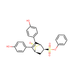 O=S(=O)(Oc1ccccc1)[C@H]1C[C@H]2C(c3ccc(O)cc3)=C(c3ccc(O)cc3)[C@@H]1[S@@+]2[O-] ZINC000084653400