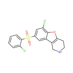 O=S(=O)(c1cc(Cl)c2oc3c(c2c1)CNCC3)c1ccccc1Cl ZINC000147496555