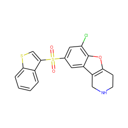 O=S(=O)(c1cc(Cl)c2oc3c(c2c1)CNCC3)c1csc2ccccc12 ZINC000147557184