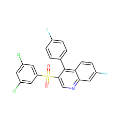 O=S(=O)(c1cc(Cl)cc(Cl)c1)c1cnc2cc(F)ccc2c1-c1ccc(F)cc1 ZINC000145367568