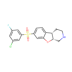 O=S(=O)(c1cc(F)cc(Cl)c1)c1ccc2c(c1)O[C@H]1CNCC[C@@H]21 ZINC000073197508