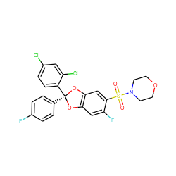 O=S(=O)(c1cc2c(cc1F)O[C@@](c1ccc(F)cc1)(c1ccc(Cl)cc1Cl)O2)N1CCOCC1 ZINC000029054861