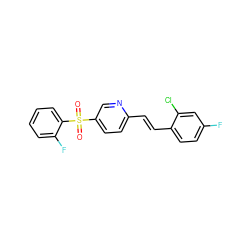 O=S(=O)(c1ccc(/C=C/c2ccc(F)cc2Cl)nc1)c1ccccc1F ZINC000028889312