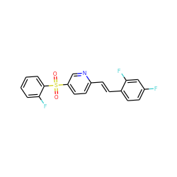 O=S(=O)(c1ccc(/C=C/c2ccc(F)cc2F)nc1)c1ccccc1F ZINC000028889309