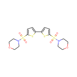 O=S(=O)(c1ccc(-c2ccc(S(=O)(=O)N3CCOCC3)s2)s1)N1CCOCC1 ZINC000002153450