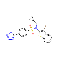 O=S(=O)(c1ccc(-c2nnn[nH]2)cc1)N(CC1CC1)c1sc2ccccc2c1Br ZINC000115230820