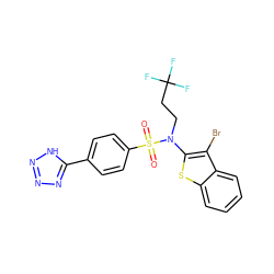 O=S(=O)(c1ccc(-c2nnn[nH]2)cc1)N(CCC(F)(F)F)c1sc2ccccc2c1Br ZINC000115231709