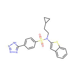 O=S(=O)(c1ccc(-c2nnn[nH]2)cc1)N(CCC1CC1)c1cc2ccccc2s1 ZINC000115232781