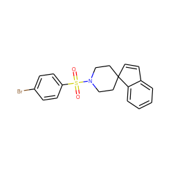 O=S(=O)(c1ccc(Br)cc1)N1CCC2(C=Cc3ccccc32)CC1 ZINC000013728197