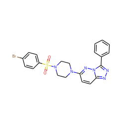 O=S(=O)(c1ccc(Br)cc1)N1CCN(c2ccc3nnc(-c4ccccc4)n3n2)CC1 ZINC000008680564