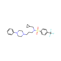 O=S(=O)(c1ccc(C(F)(F)F)cc1)N(CCCN1CCN(c2ccccc2)CC1)CC1CC1 ZINC000045367635