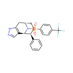 O=S(=O)(c1ccc(C(F)(F)F)cc1)N1[C@H]2CC[C@@H](c3ccccc3)[C@H]1c1cn[nH]c1C2 ZINC000102067932