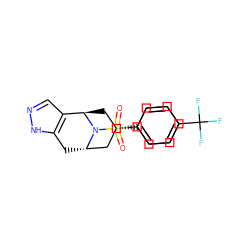 O=S(=O)(c1ccc(C(F)(F)F)cc1)N1[C@H]2Cc3[nH]ncc3[C@H]1C[C@H](c1ccccc1)C2 ZINC000102082421