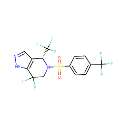 O=S(=O)(c1ccc(C(F)(F)F)cc1)N1CC(F)(F)c2[nH]ncc2[C@@H]1C(F)(F)F ZINC000049775627