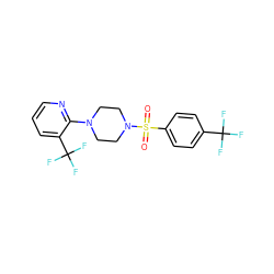 O=S(=O)(c1ccc(C(F)(F)F)cc1)N1CCN(c2ncccc2C(F)(F)F)CC1 ZINC000029043903