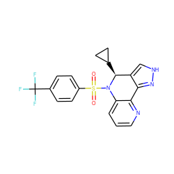 O=S(=O)(c1ccc(C(F)(F)F)cc1)N1c2cccnc2-c2n[nH]cc2[C@@H]1C1CC1 ZINC000045254523