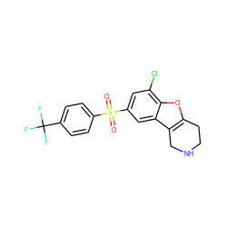 O=S(=O)(c1ccc(C(F)(F)F)cc1)c1cc(Cl)c2oc3c(c2c1)CNCC3 ZINC000147906119