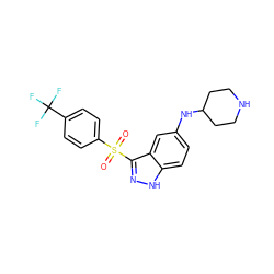 O=S(=O)(c1ccc(C(F)(F)F)cc1)c1n[nH]c2ccc(NC3CCNCC3)cc12 ZINC000035279651