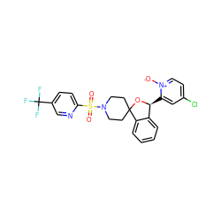 O=S(=O)(c1ccc(C(F)(F)F)cn1)N1CCC2(CC1)O[C@@H](c1cc(Cl)cc[n+]1[O-])c1ccccc12 ZINC000073273507