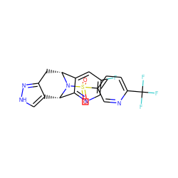 O=S(=O)(c1ccc(C(F)(F)F)nc1)N1[C@H]2c3c[nH]nc3C[C@@H]1c1cc(F)cnc12 ZINC000096906473