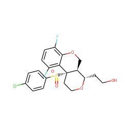 O=S(=O)(c1ccc(Cl)cc1)[C@@]12CCO[C@@H](CCO)[C@@H]1COc1c(F)ccc(F)c12 ZINC000095572595