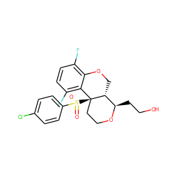 O=S(=O)(c1ccc(Cl)cc1)[C@]12CCO[C@H](CCO)[C@H]1COc1c(F)ccc(F)c12 ZINC000095573191