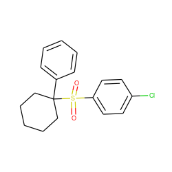 O=S(=O)(c1ccc(Cl)cc1)C1(c2ccccc2)CCCCC1 ZINC000028520464