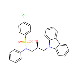 O=S(=O)(c1ccc(Cl)cc1)N(C[C@@H](O)Cn1c2ccccc2c2ccccc21)c1ccccc1 ZINC000001471076