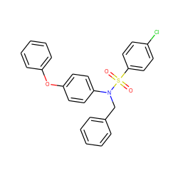 O=S(=O)(c1ccc(Cl)cc1)N(Cc1ccccc1)c1ccc(Oc2ccccc2)cc1 ZINC000586259759