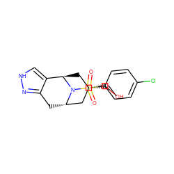 O=S(=O)(c1ccc(Cl)cc1)N1[C@H]2Cc3n[nH]cc3[C@H]1C[C@H](CO)C2 ZINC000114842930