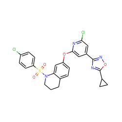 O=S(=O)(c1ccc(Cl)cc1)N1CCCc2ccc(Oc3cc(-c4noc(C5CC5)n4)cc(Cl)n3)cc21 ZINC000103263423