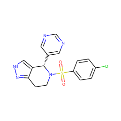 O=S(=O)(c1ccc(Cl)cc1)N1CCc2n[nH]cc2[C@@H]1c1cncnc1 ZINC000049072369