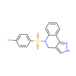 O=S(=O)(c1ccc(Cl)cc1)N1Cc2c[nH]nc2-c2ccccc21 ZINC000043176049