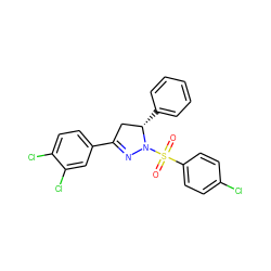 O=S(=O)(c1ccc(Cl)cc1)N1N=C(c2ccc(Cl)c(Cl)c2)C[C@@H]1c1ccccc1 ZINC000028468181