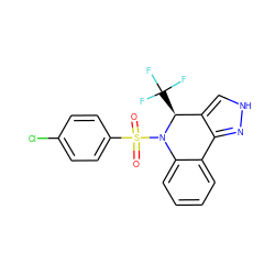 O=S(=O)(c1ccc(Cl)cc1)N1c2ccccc2-c2n[nH]cc2[C@@H]1C(F)(F)F ZINC000045261555