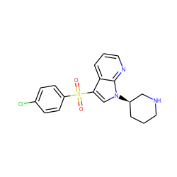 O=S(=O)(c1ccc(Cl)cc1)c1cn([C@@H]2CCCNC2)c2ncccc12 ZINC000028862301