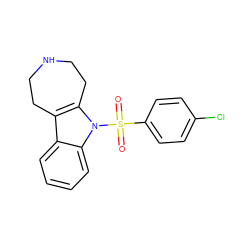 O=S(=O)(c1ccc(Cl)cc1)n1c2c(c3ccccc31)CCNCC2 ZINC000040394271