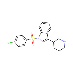 O=S(=O)(c1ccc(Cl)cc1)n1cc(C2=CCCNC2)c2ccccc21 ZINC000028524813