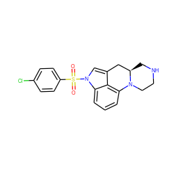 O=S(=O)(c1ccc(Cl)cc1)n1cc2c3c(cccc31)N1CCNC[C@@H]1C2 ZINC000169351350