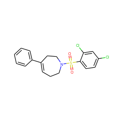 O=S(=O)(c1ccc(Cl)cc1Cl)N1CCC=C(c2ccccc2)CC1 ZINC000042965447