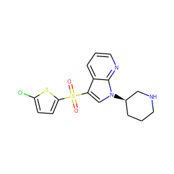 O=S(=O)(c1ccc(Cl)s1)c1cn([C@@H]2CCCNC2)c2ncccc12 ZINC000028862411