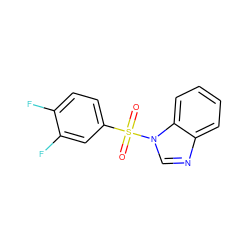 O=S(=O)(c1ccc(F)c(F)c1)n1cnc2ccccc21 ZINC000006628975