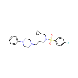 O=S(=O)(c1ccc(F)cc1)N(CCCN1CCN(c2ccccc2)CC1)CC1CC1 ZINC000045373098