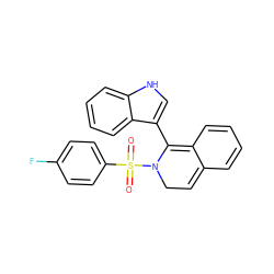 O=S(=O)(c1ccc(F)cc1)N1CC=c2ccccc2=C1c1c[nH]c2ccccc12 ZINC000022108811