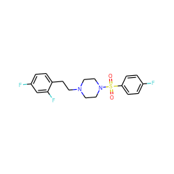 O=S(=O)(c1ccc(F)cc1)N1CCN(CCc2ccc(F)cc2F)CC1 ZINC000036126682