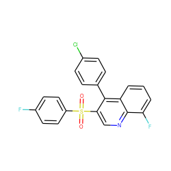 O=S(=O)(c1ccc(F)cc1)c1cnc2c(F)cccc2c1-c1ccc(Cl)cc1 ZINC000067335405