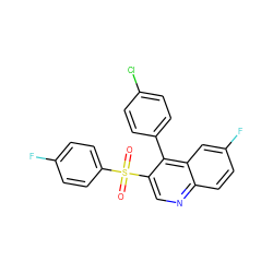 O=S(=O)(c1ccc(F)cc1)c1cnc2ccc(F)cc2c1-c1ccc(Cl)cc1 ZINC000165917049