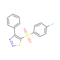 O=S(=O)(c1ccc(F)cc1)c1snnc1-c1ccccc1 ZINC000003111146