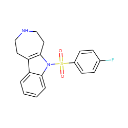 O=S(=O)(c1ccc(F)cc1)n1c2c(c3ccccc31)CCNCC2 ZINC000040891687